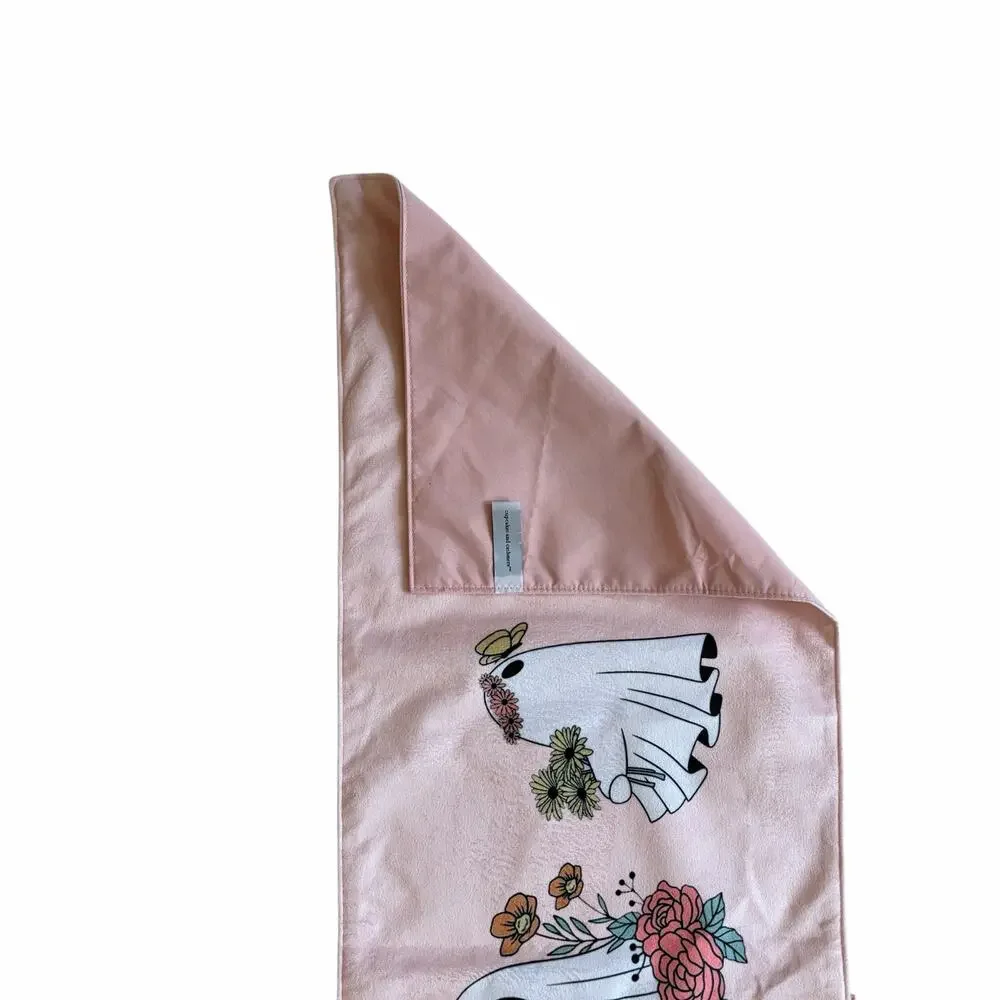 Cupcakes & Cashmere Pink Halloween Floral Ghost Table Runner 14x48 Fall NEW